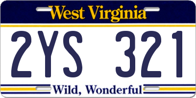 WV license plate 2YS321