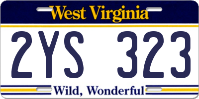 WV license plate 2YS323