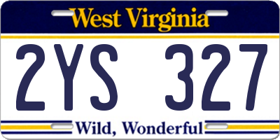 WV license plate 2YS327