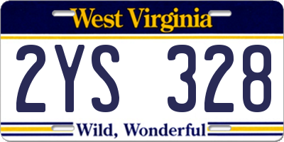 WV license plate 2YS328