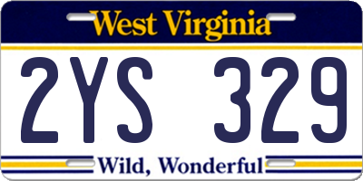 WV license plate 2YS329