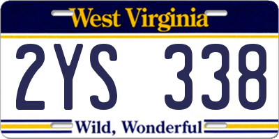 WV license plate 2YS338