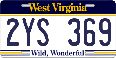 WV license plate 2YS369