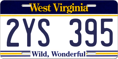 WV license plate 2YS395