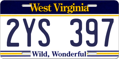 WV license plate 2YS397