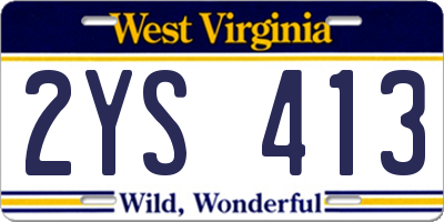 WV license plate 2YS413