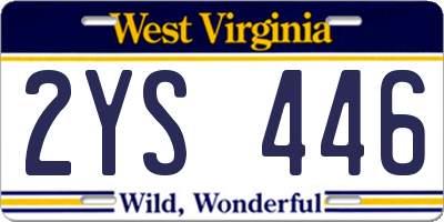 WV license plate 2YS446