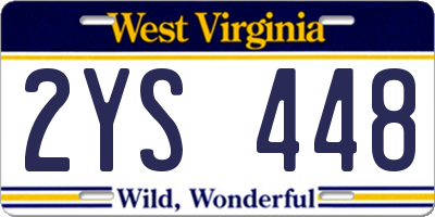 WV license plate 2YS448