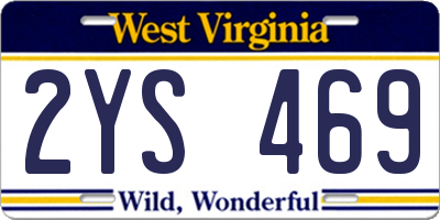 WV license plate 2YS469