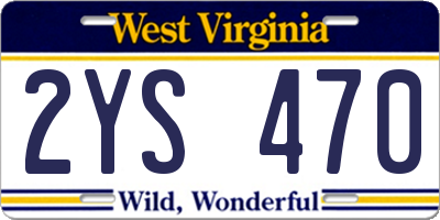 WV license plate 2YS470