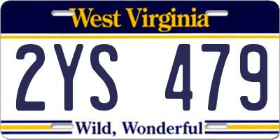 WV license plate 2YS479