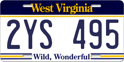 WV license plate 2YS495