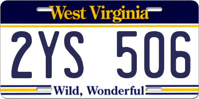 WV license plate 2YS506