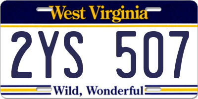 WV license plate 2YS507