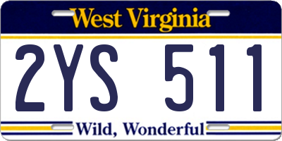 WV license plate 2YS511