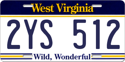 WV license plate 2YS512