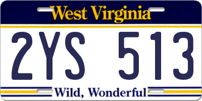 WV license plate 2YS513