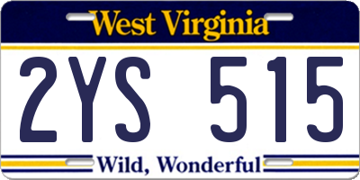 WV license plate 2YS515