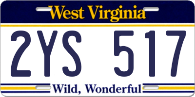 WV license plate 2YS517