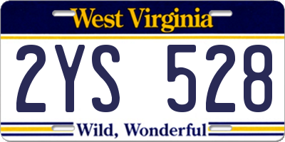 WV license plate 2YS528