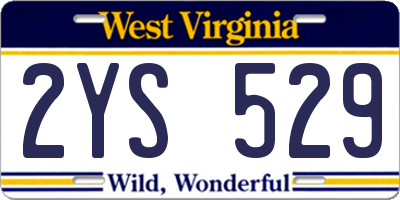 WV license plate 2YS529