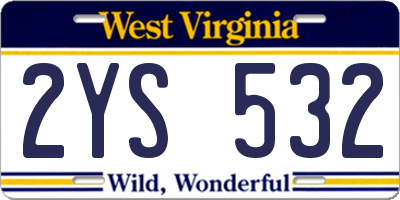 WV license plate 2YS532