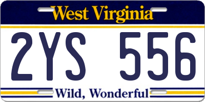 WV license plate 2YS556