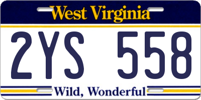 WV license plate 2YS558
