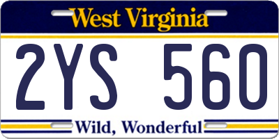 WV license plate 2YS560
