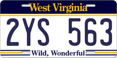 WV license plate 2YS563