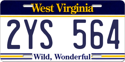 WV license plate 2YS564