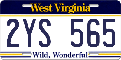 WV license plate 2YS565