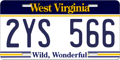 WV license plate 2YS566