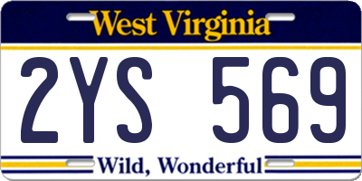 WV license plate 2YS569