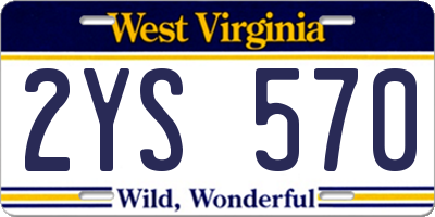 WV license plate 2YS570