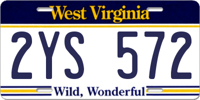 WV license plate 2YS572