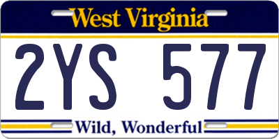 WV license plate 2YS577