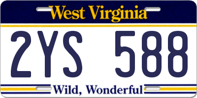 WV license plate 2YS588