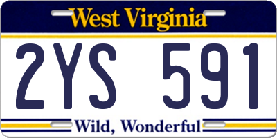 WV license plate 2YS591