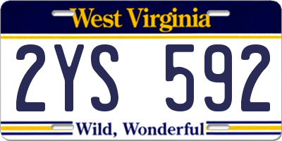 WV license plate 2YS592