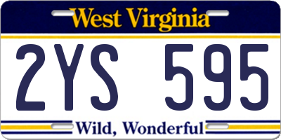 WV license plate 2YS595