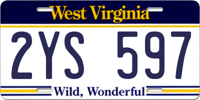 WV license plate 2YS597