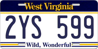 WV license plate 2YS599