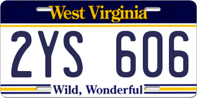 WV license plate 2YS606