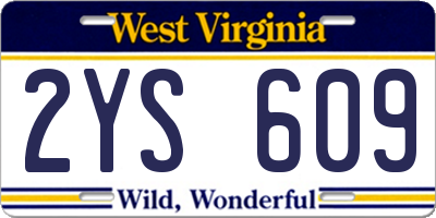 WV license plate 2YS609