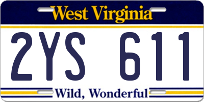 WV license plate 2YS611