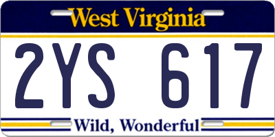 WV license plate 2YS617