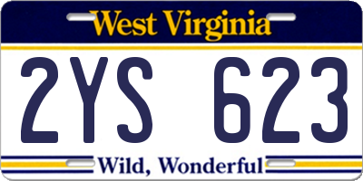 WV license plate 2YS623