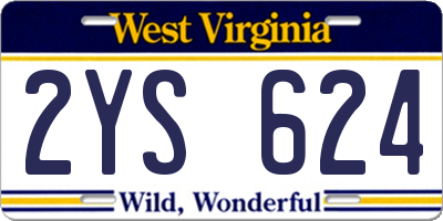 WV license plate 2YS624