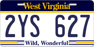 WV license plate 2YS627